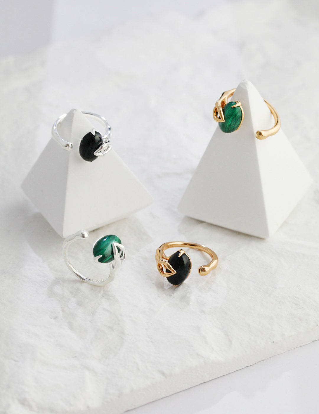 Natural Malachite Open Ring
