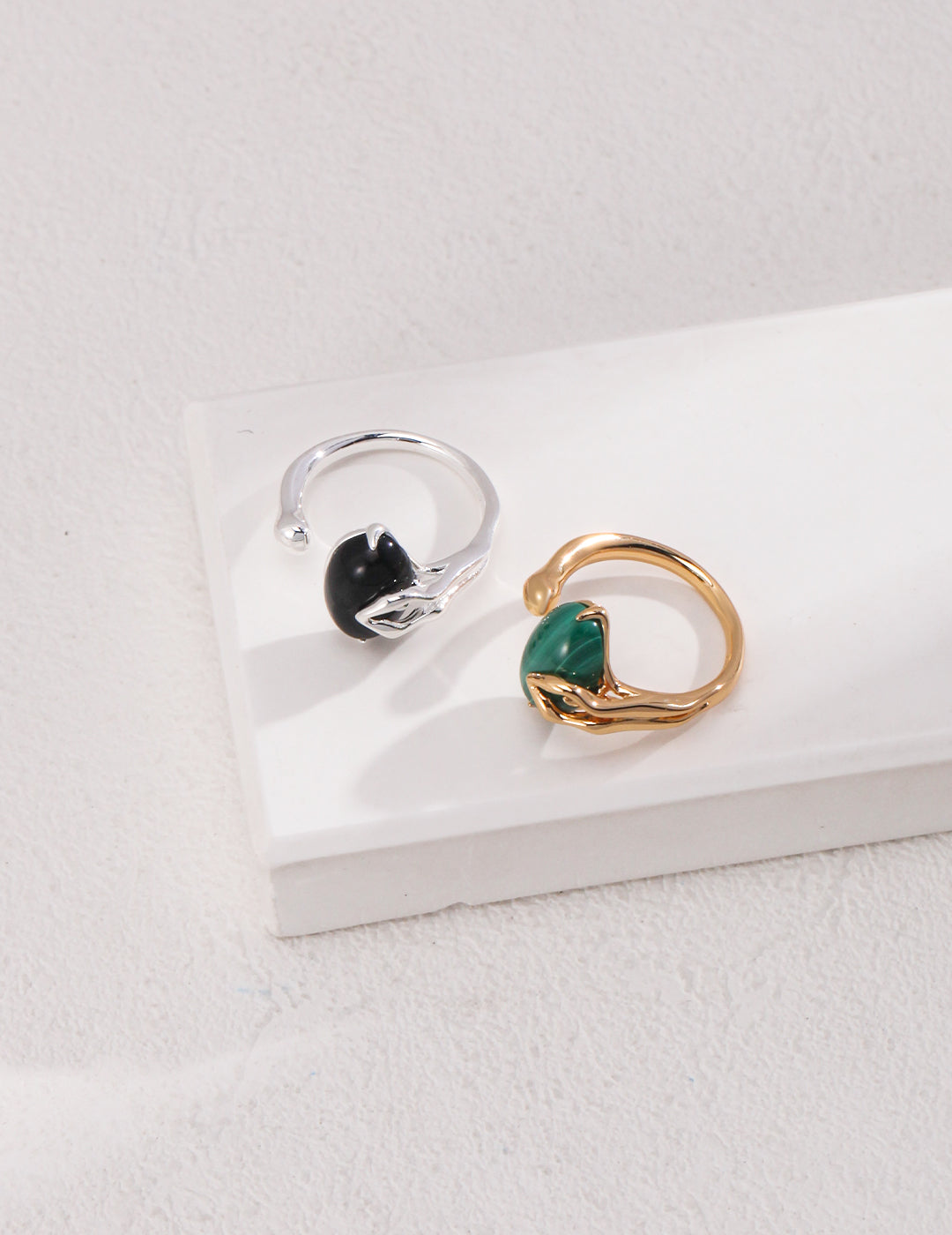 Natural Malachite Open Ring