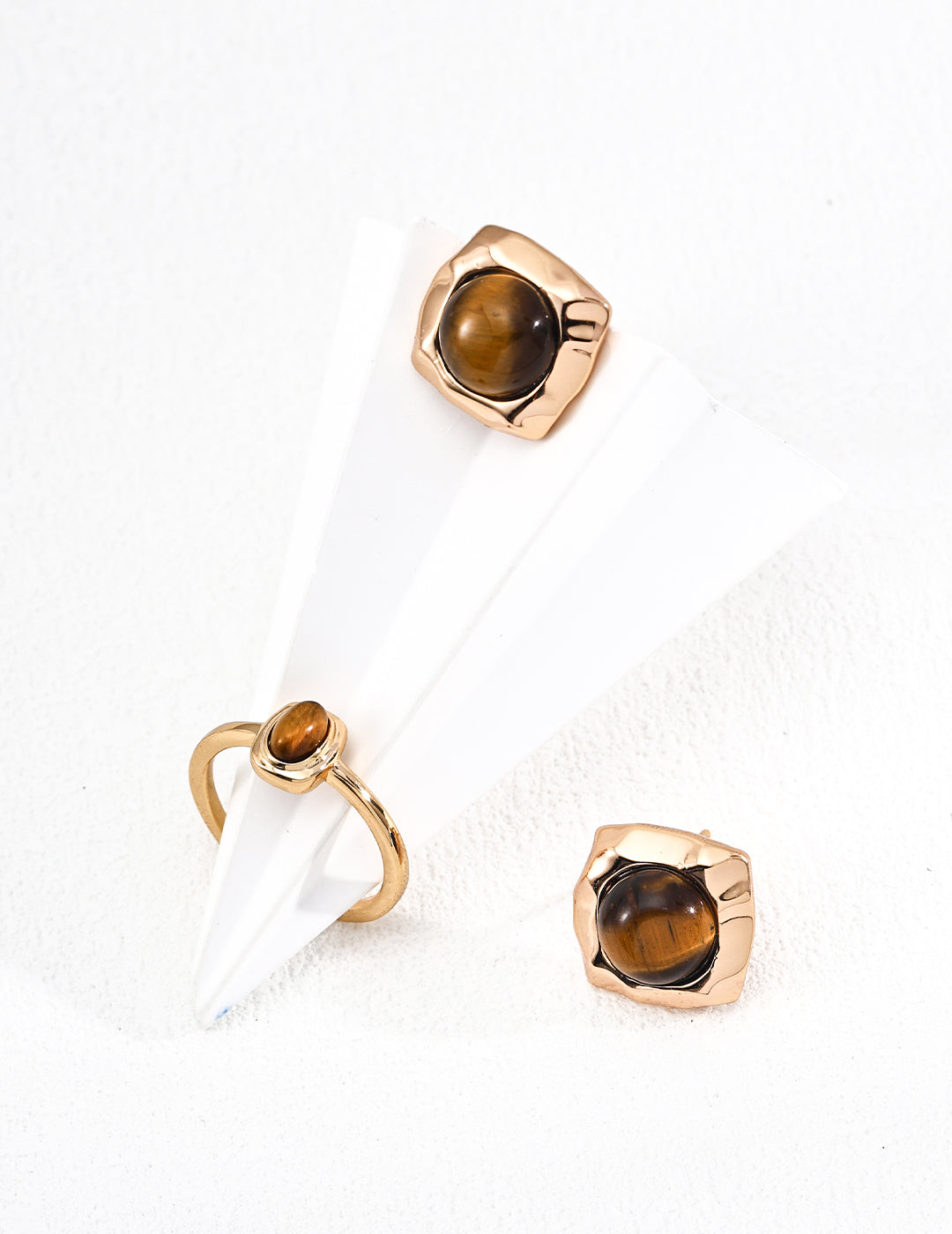 Minimalist Natural Tiger Eye Earrings
