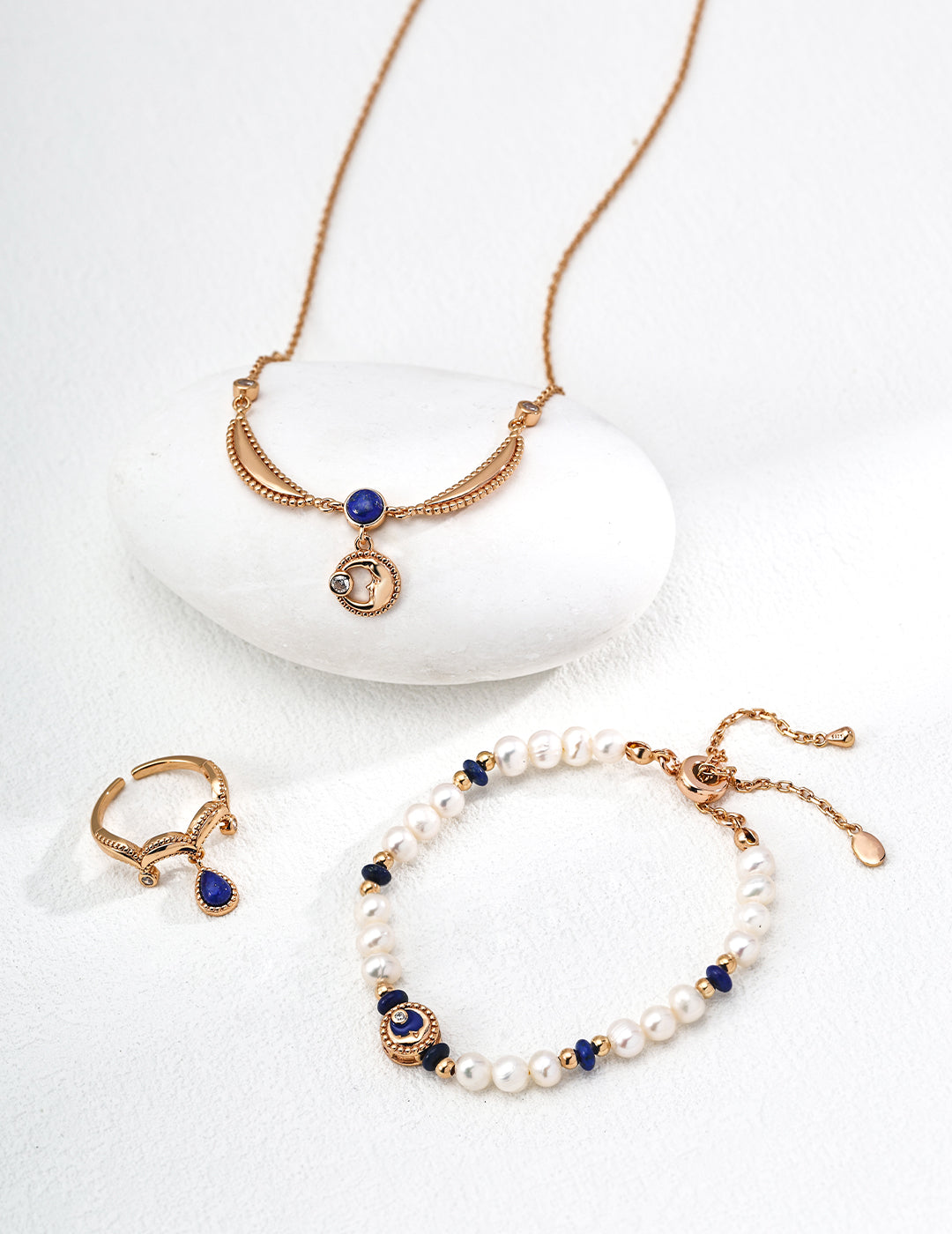 Unique Design Lapis Lazuli and Zircon Necklace