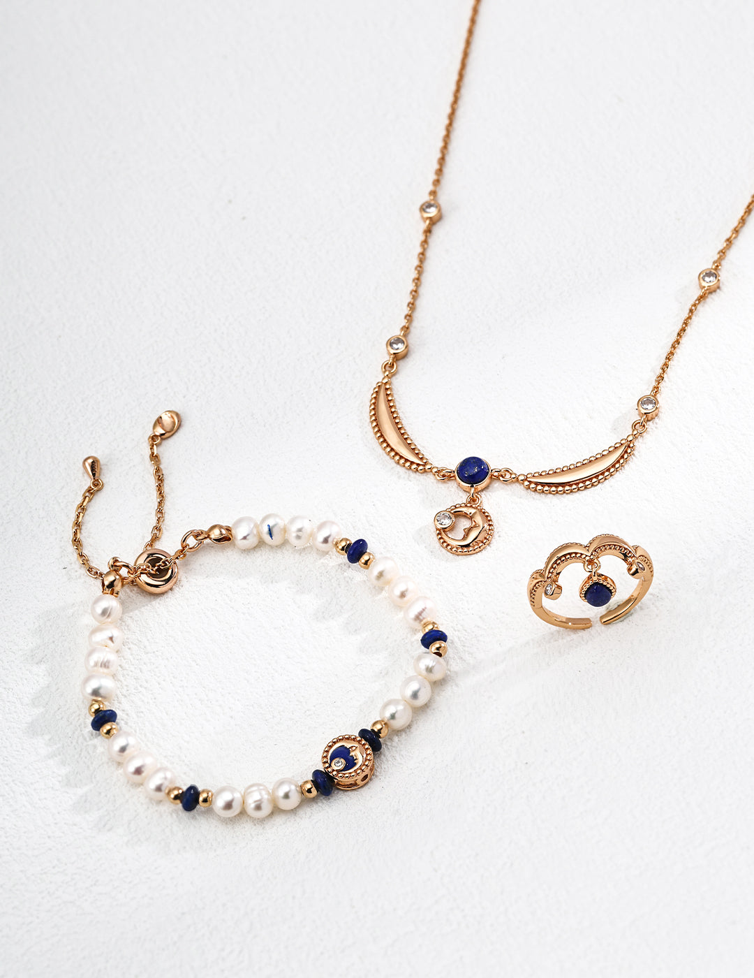 Unique Design Lapis Lazuli and Zircon Necklace