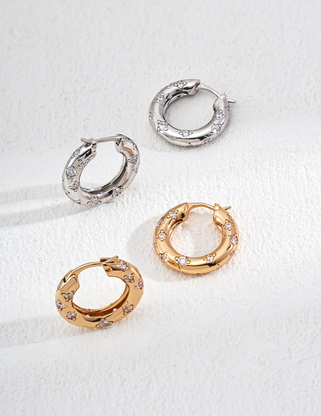 Round Zirconia Design Earrings