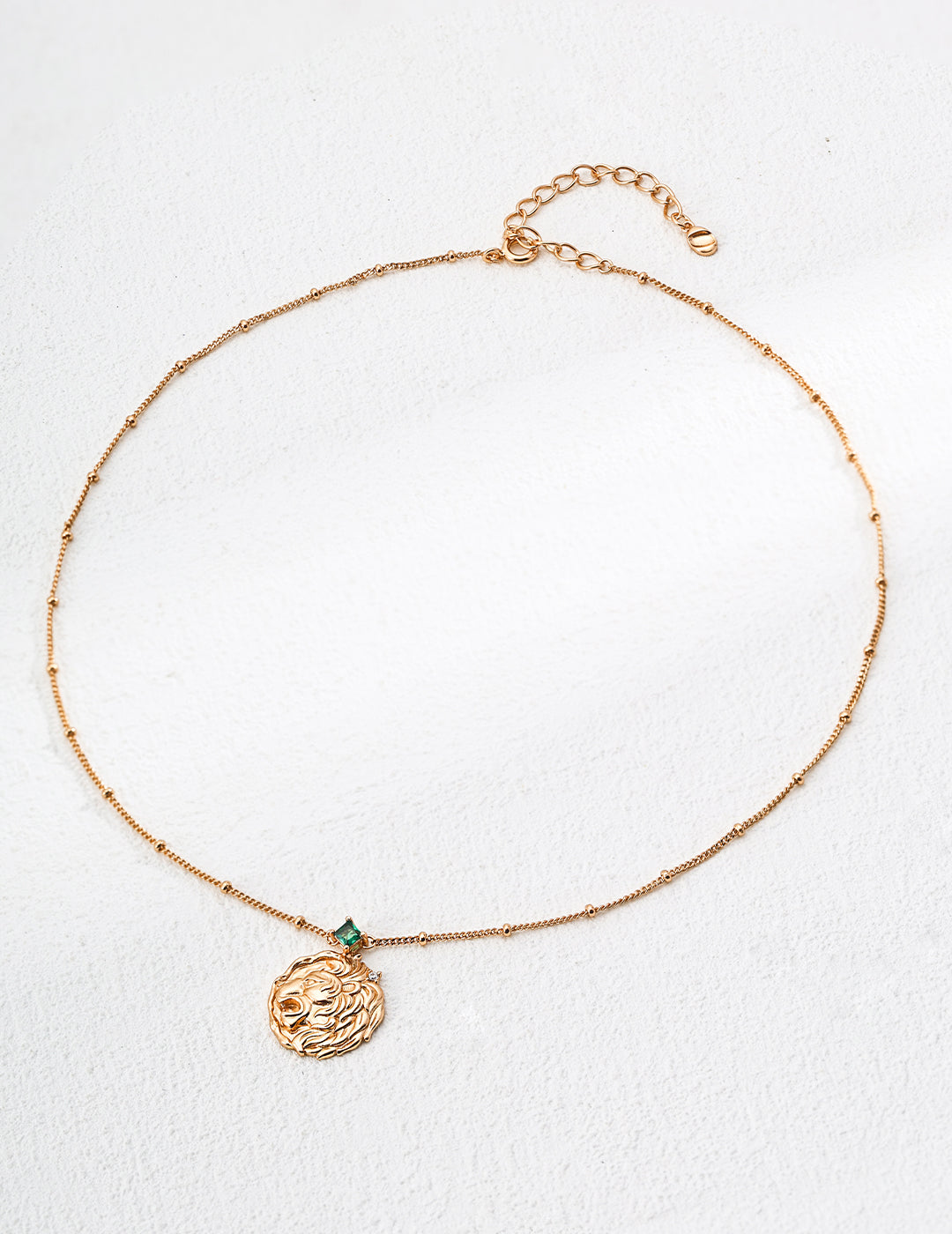 Vintage Zircon Lion Pendant Necklace