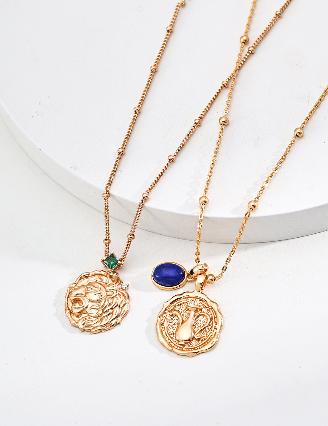 Vintage Zircon Lion Pendant Necklace