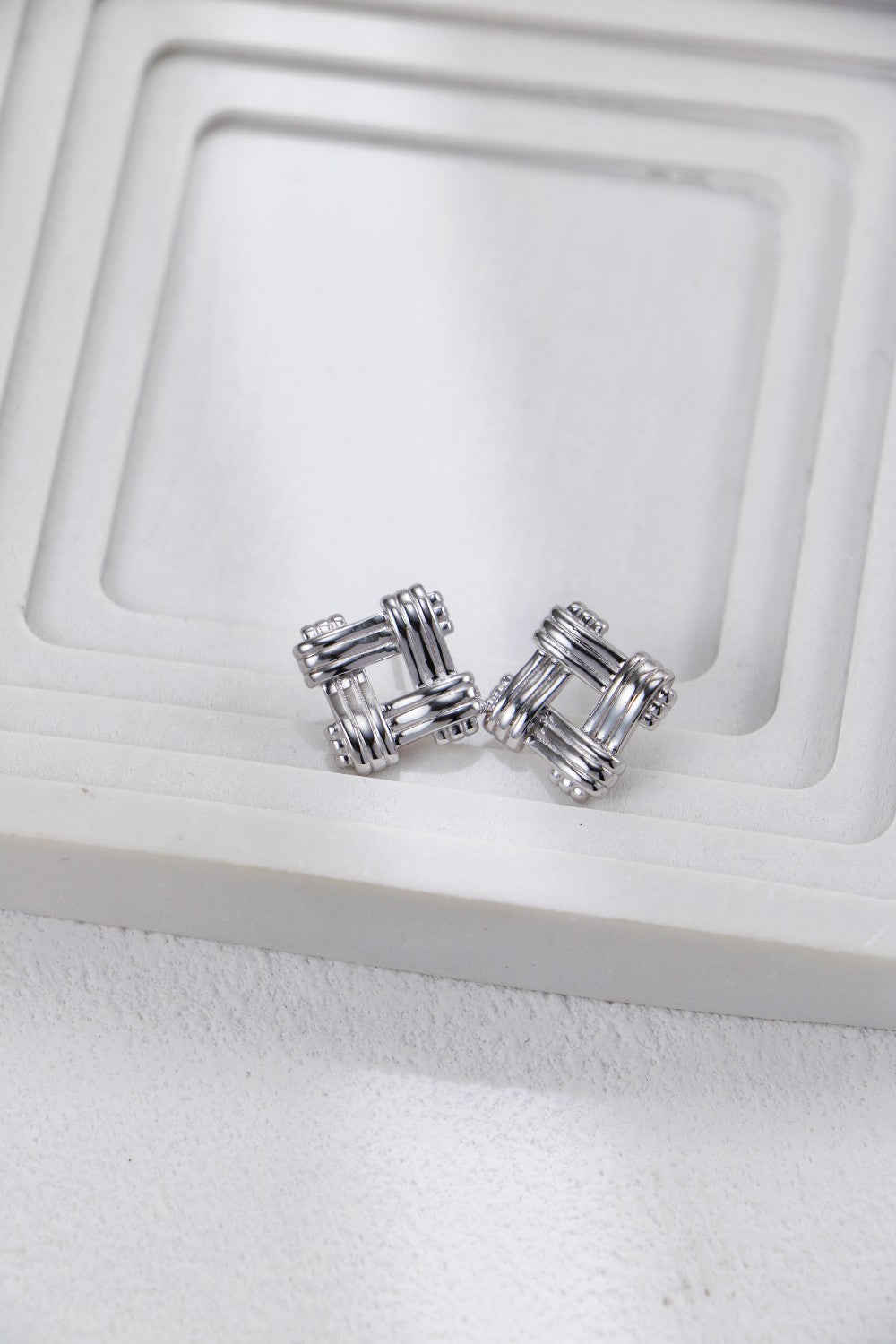 Square Woven Style Earrings
