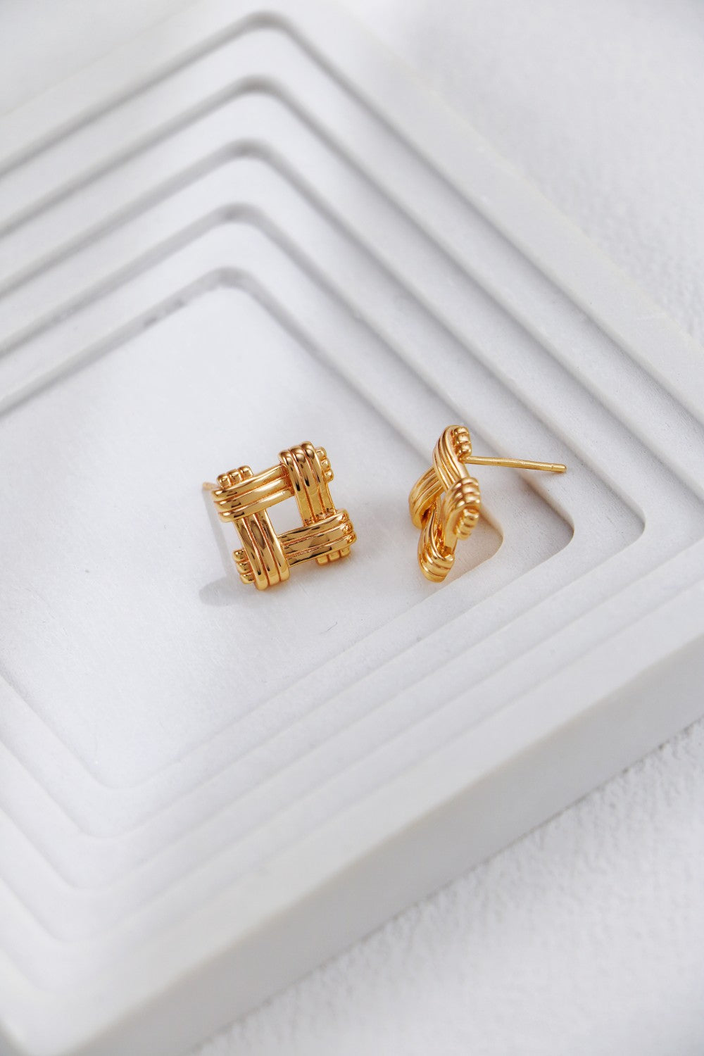 Square Woven Style Earrings