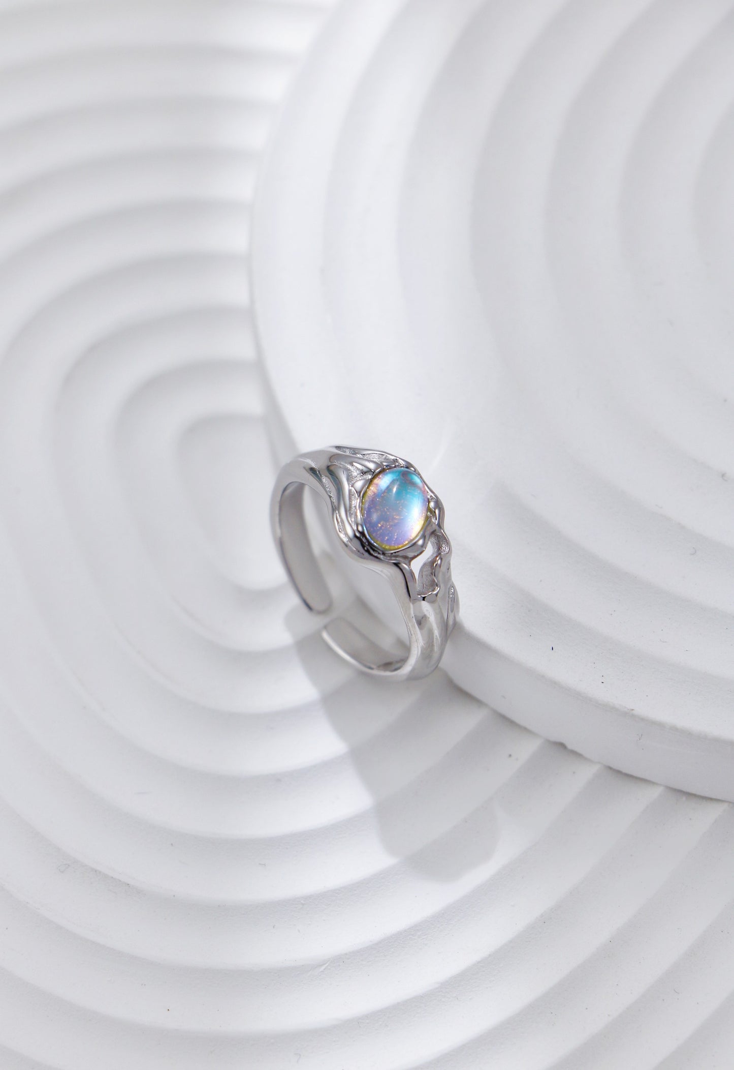 Minimalist Moon stone Ring