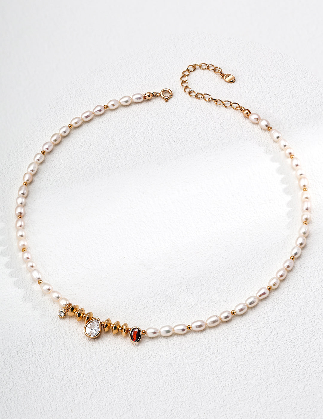Natural Pearl Zircon Necklace