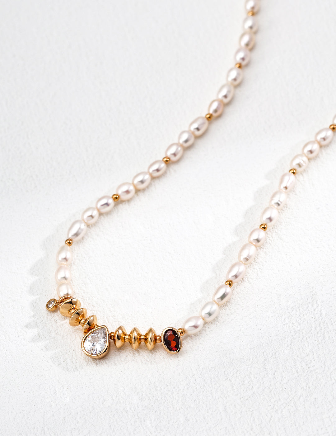 Natural Pearl Zircon Necklace