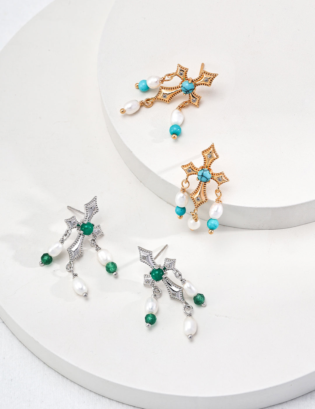 Vintage Natural Gemstone Earrings