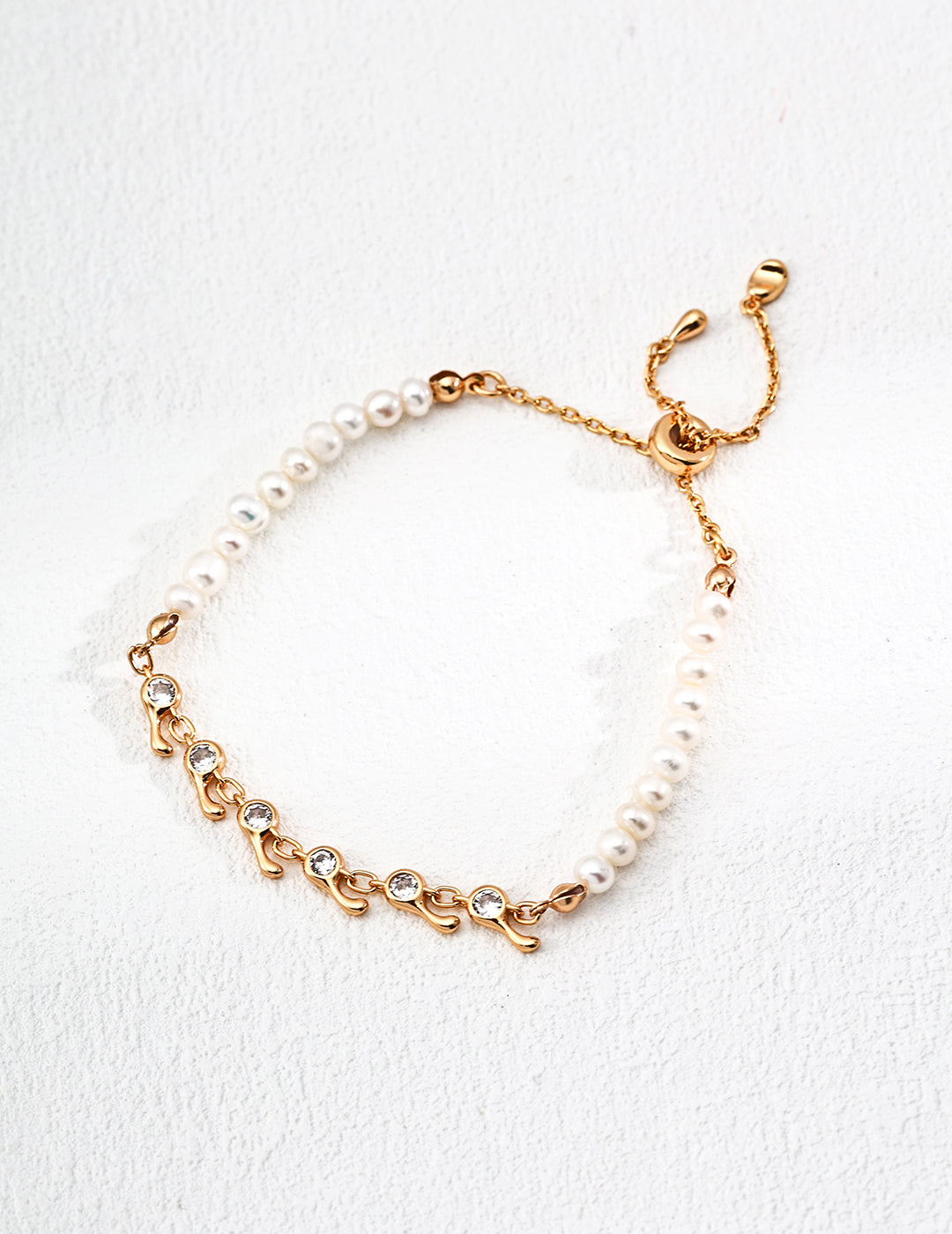 Vintage Natural Pearl Zircon Bracelet