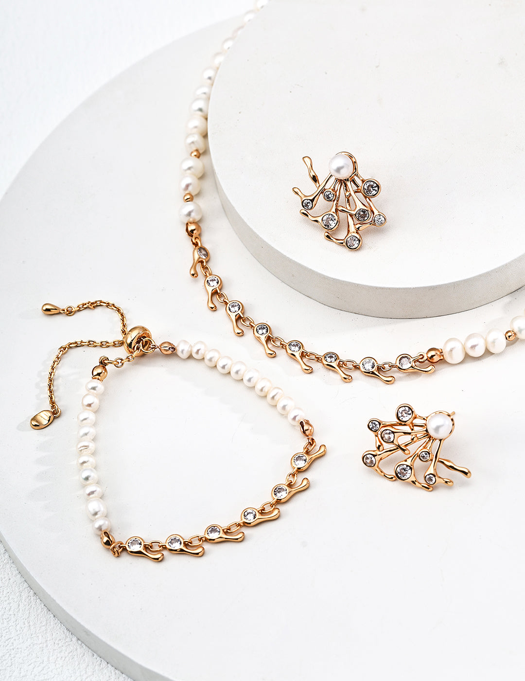 Vintage Natural Pearl Zircon Bracelet