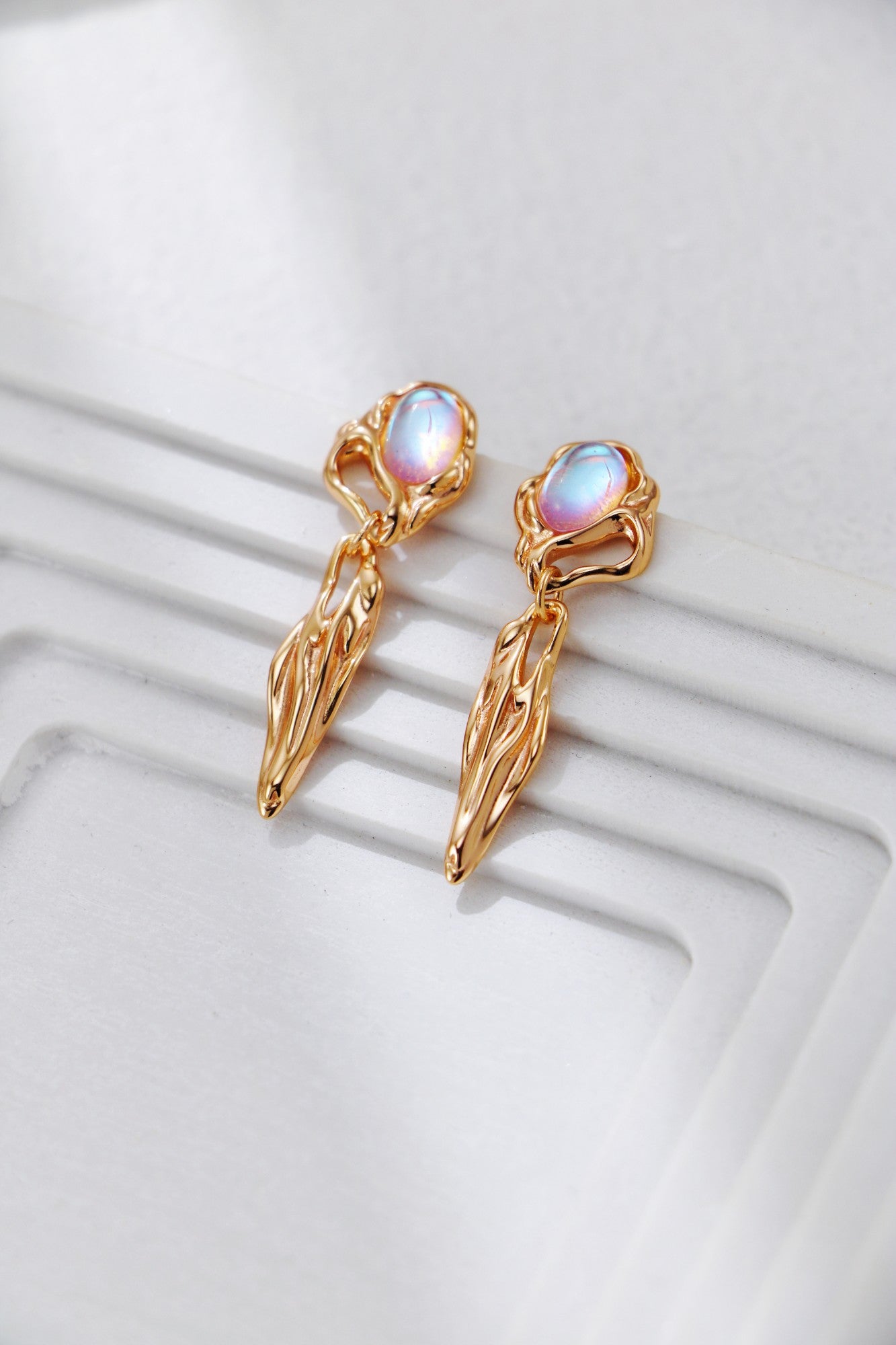 Retro Moonstone Earrings