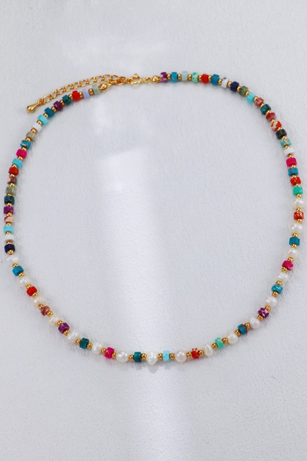 Rainbow Stone Pearl Necklace