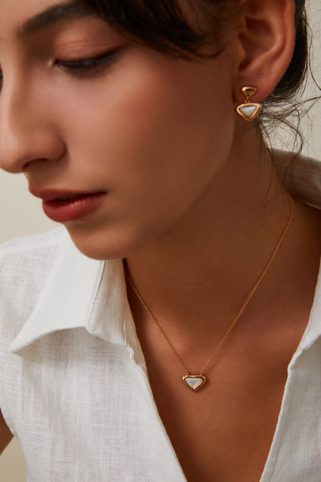 White Shell Triangle Necklace