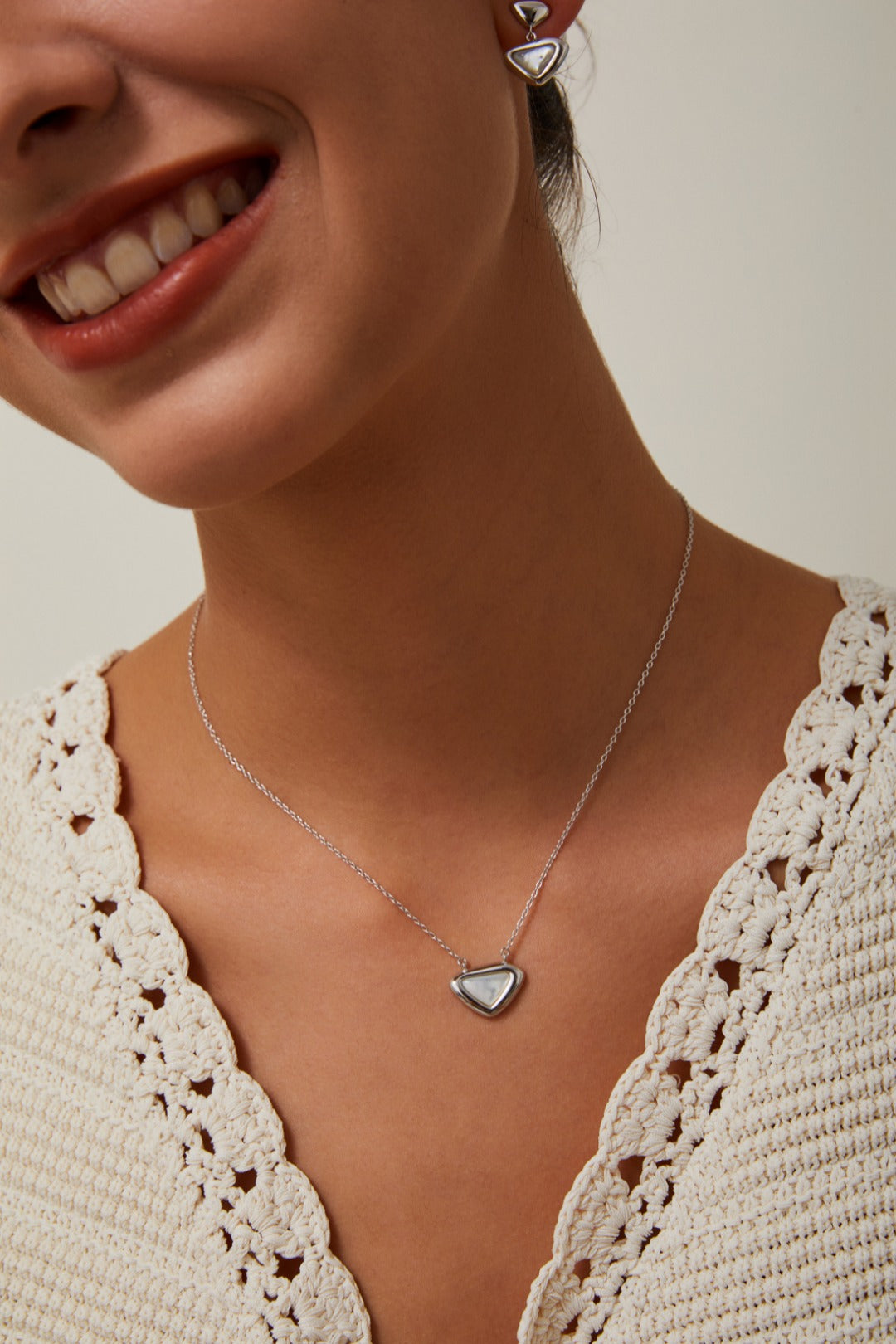 White Shell Triangle Necklace