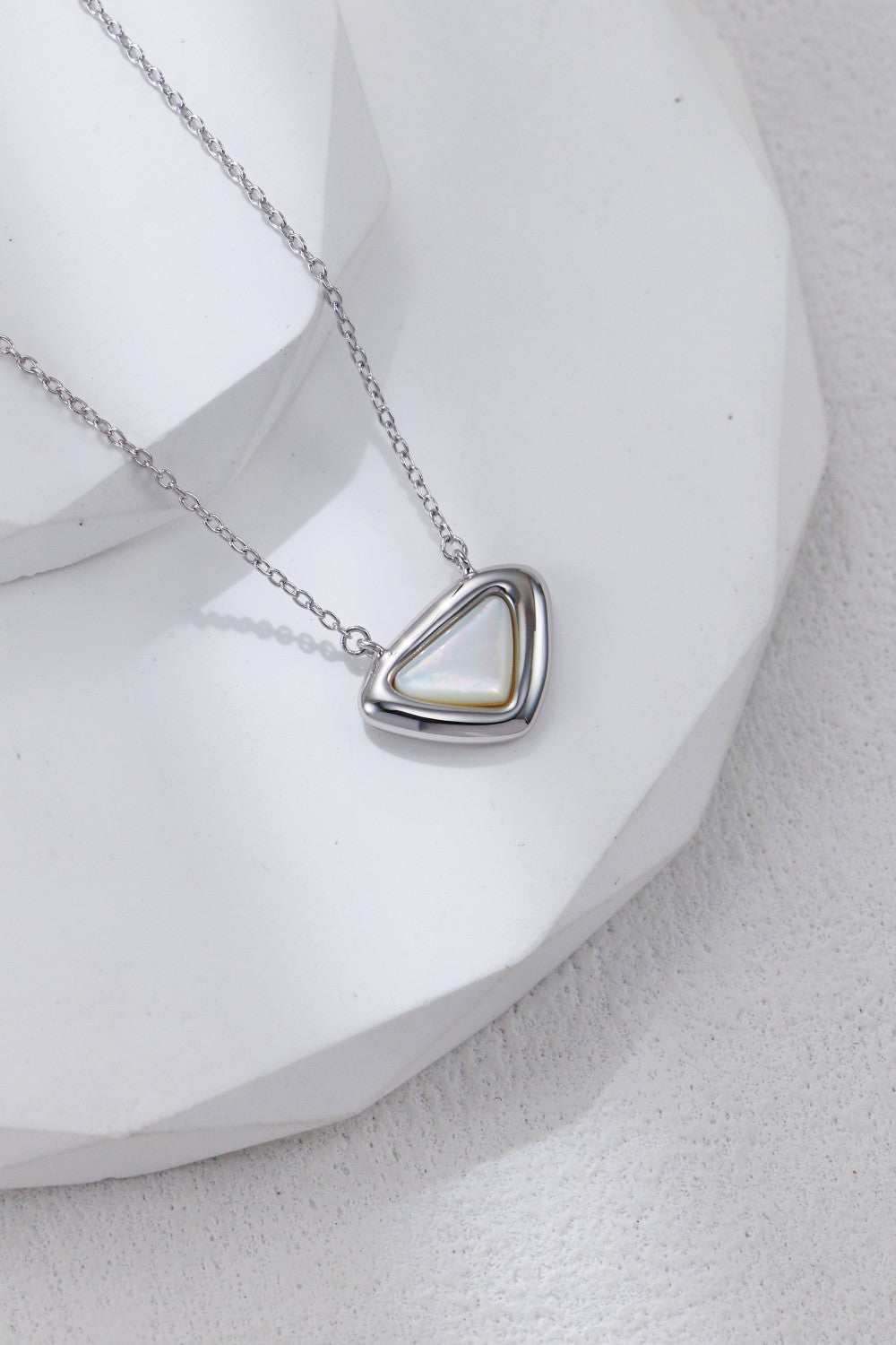 White Shell Triangle Necklace