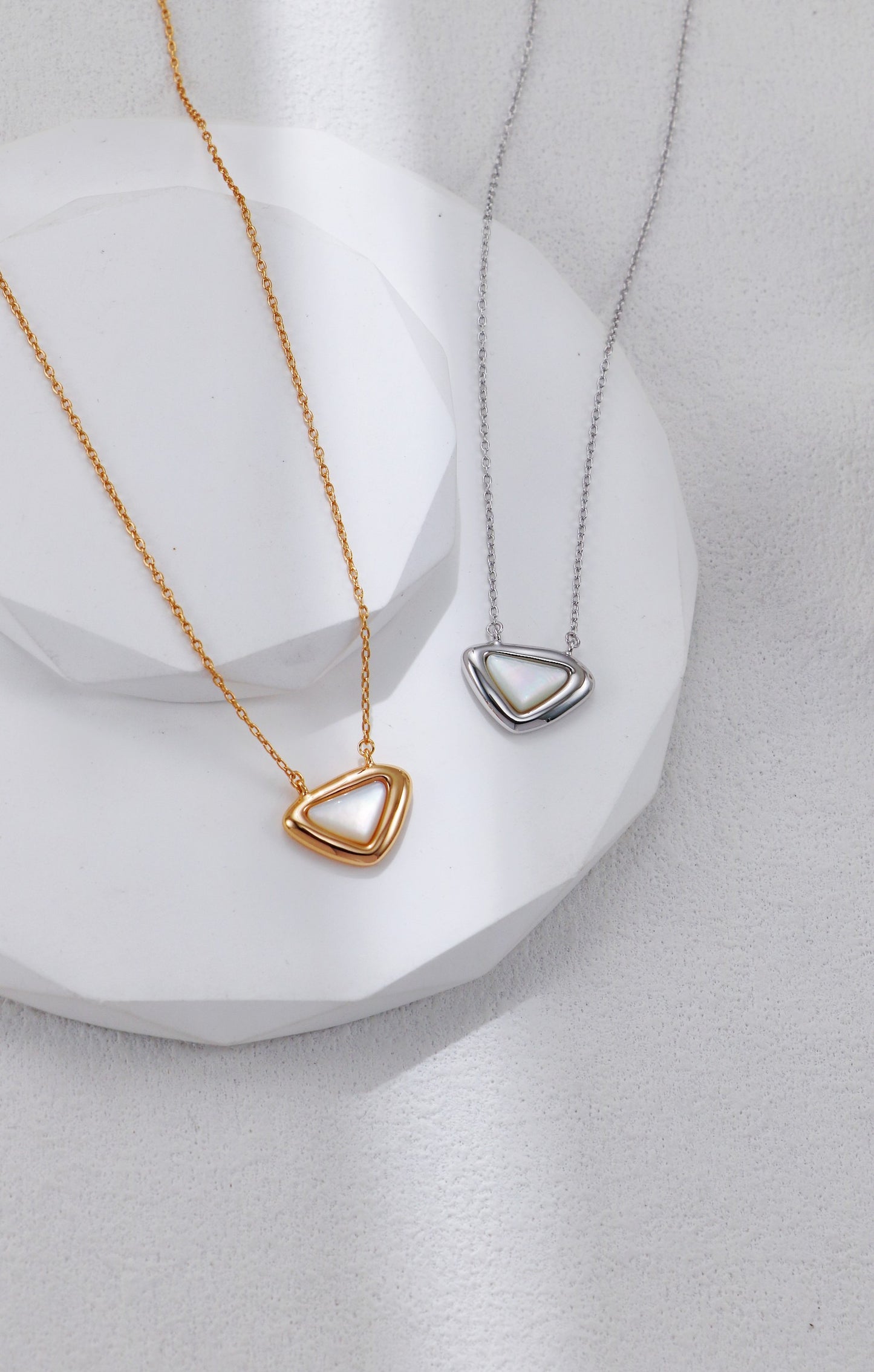 White Shell Triangle Necklace