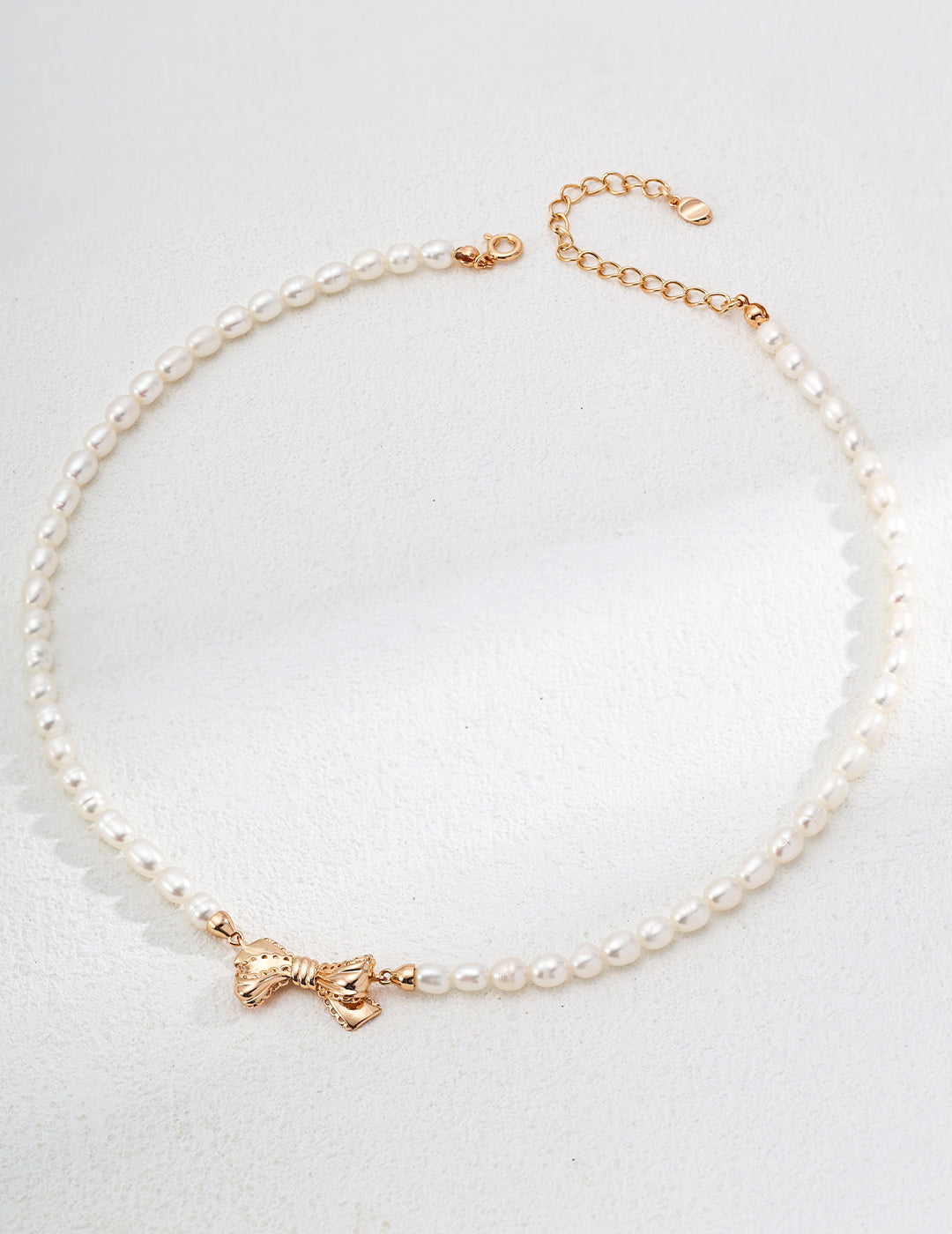 Natural Pearl Bow Necklace