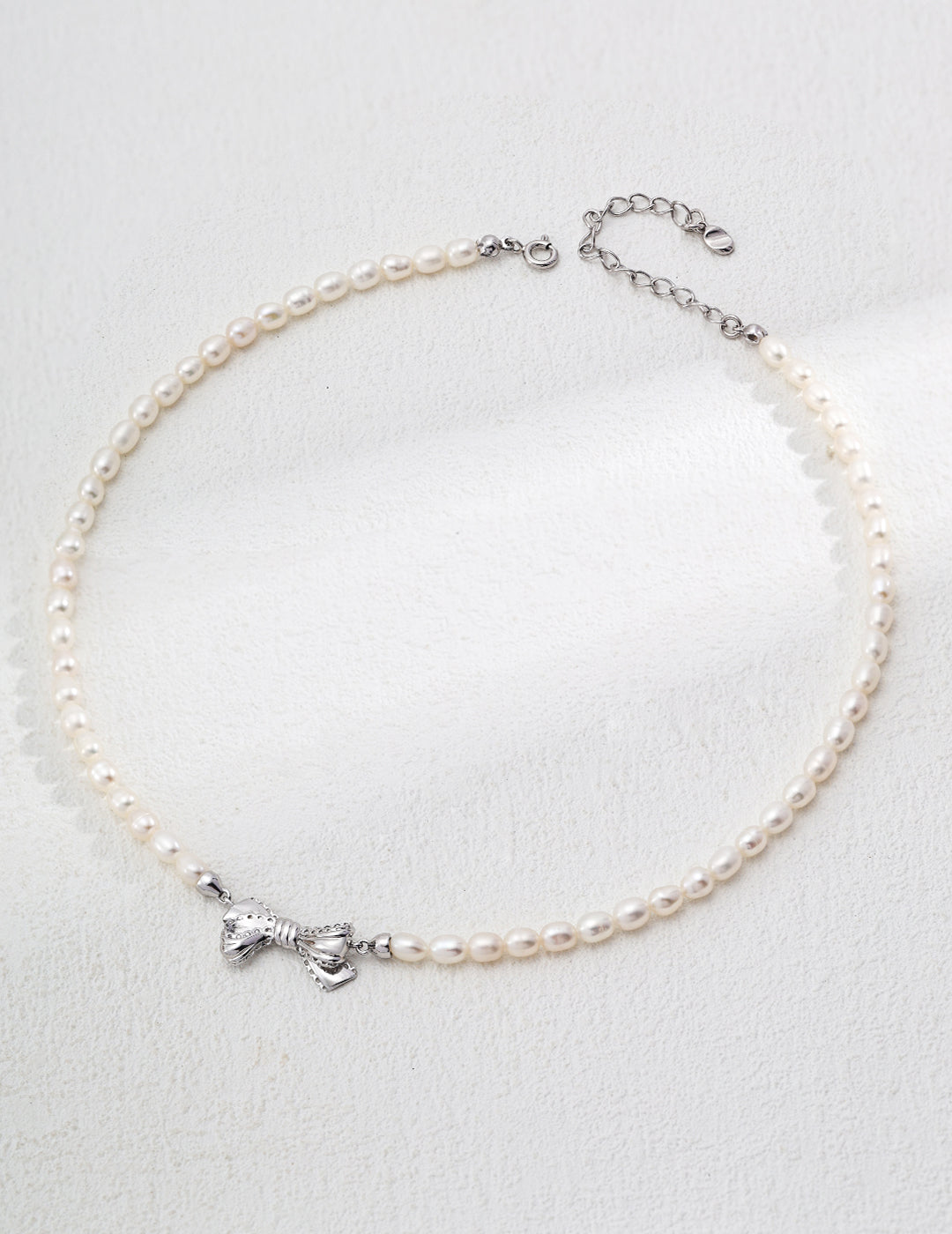 Natural Pearl Bow Necklace