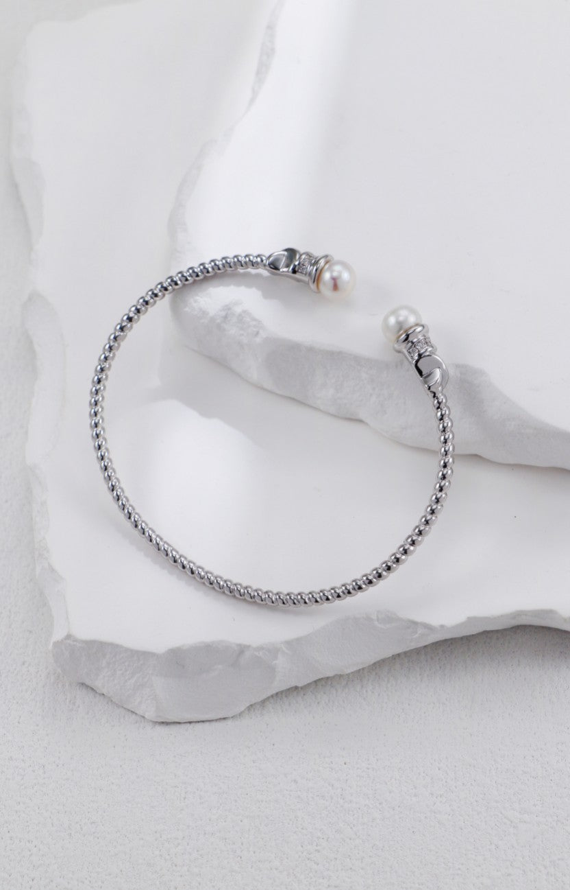 Open-Style Pearl Bangle