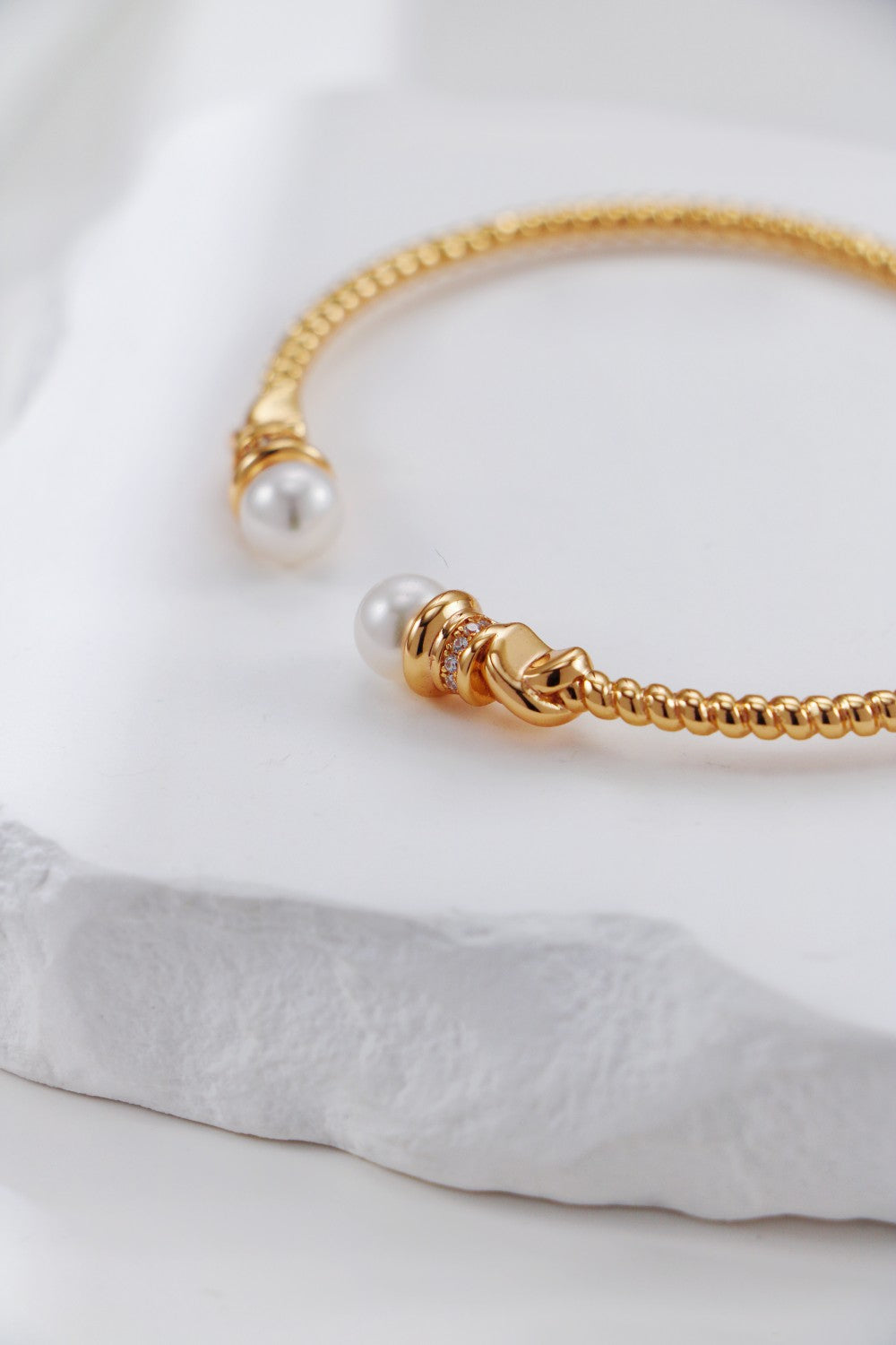 Open-Style Pearl Bangle