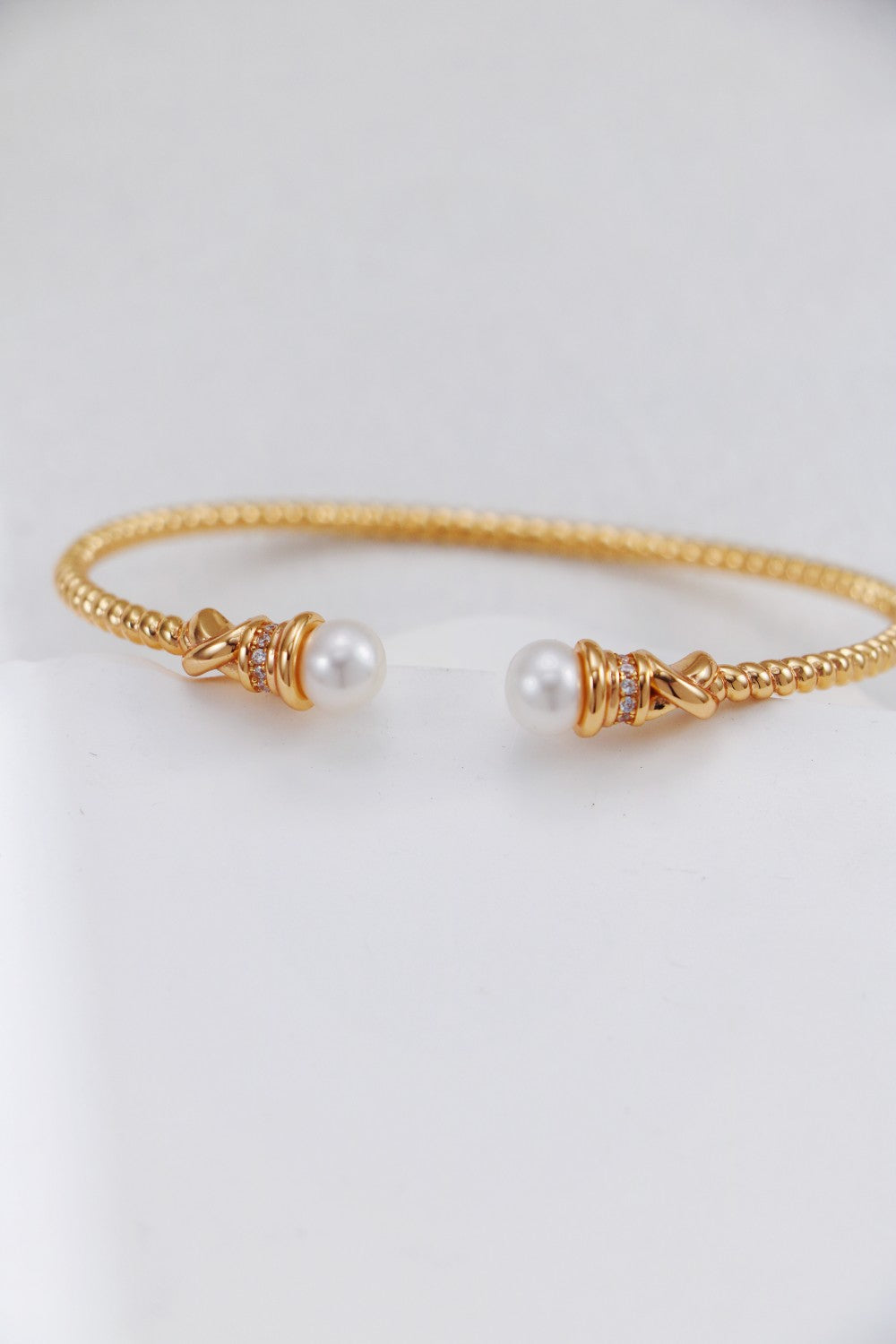 Open-Style Pearl Bangle
