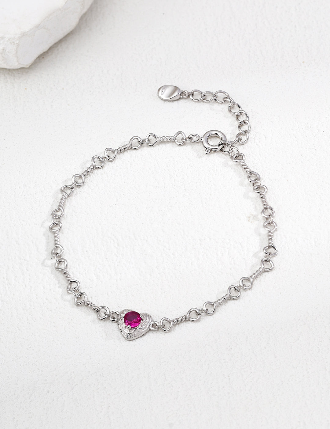 Gold Heart Zircon Chain Bracelet