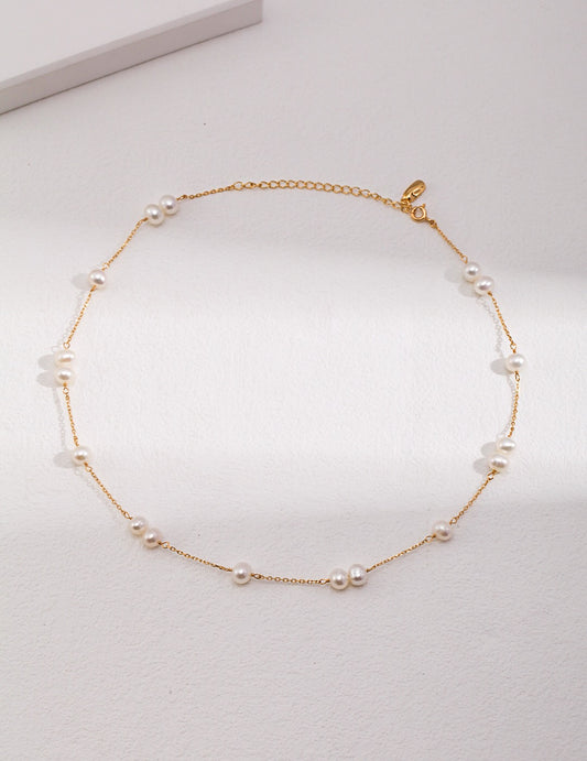 Dainty Freshwater Pearl Choker Necklace