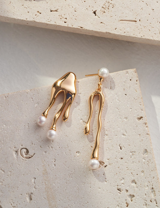 Helene Ocean Asymmetrical Earrings