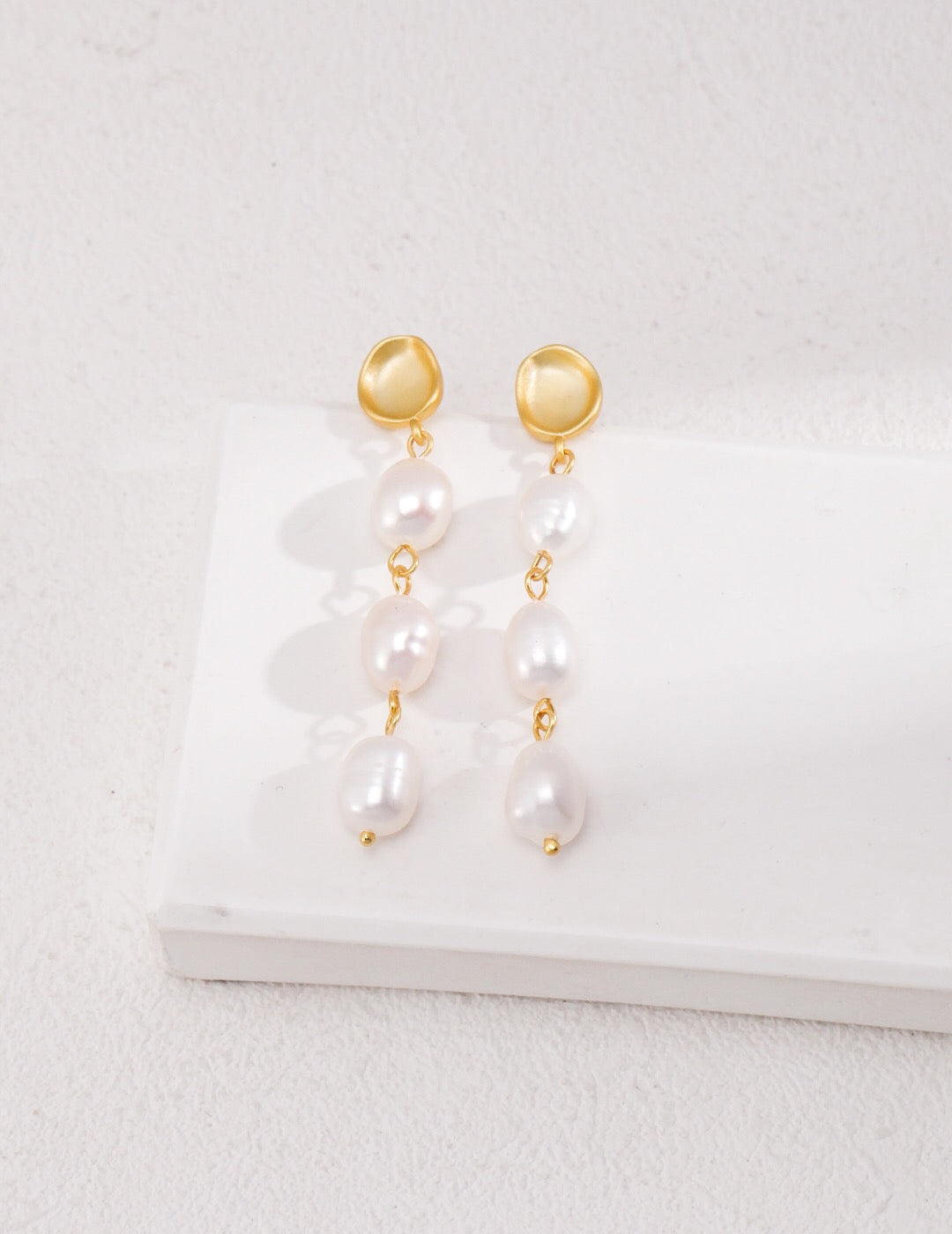 Long Baroque Pearls Dangle Earrings