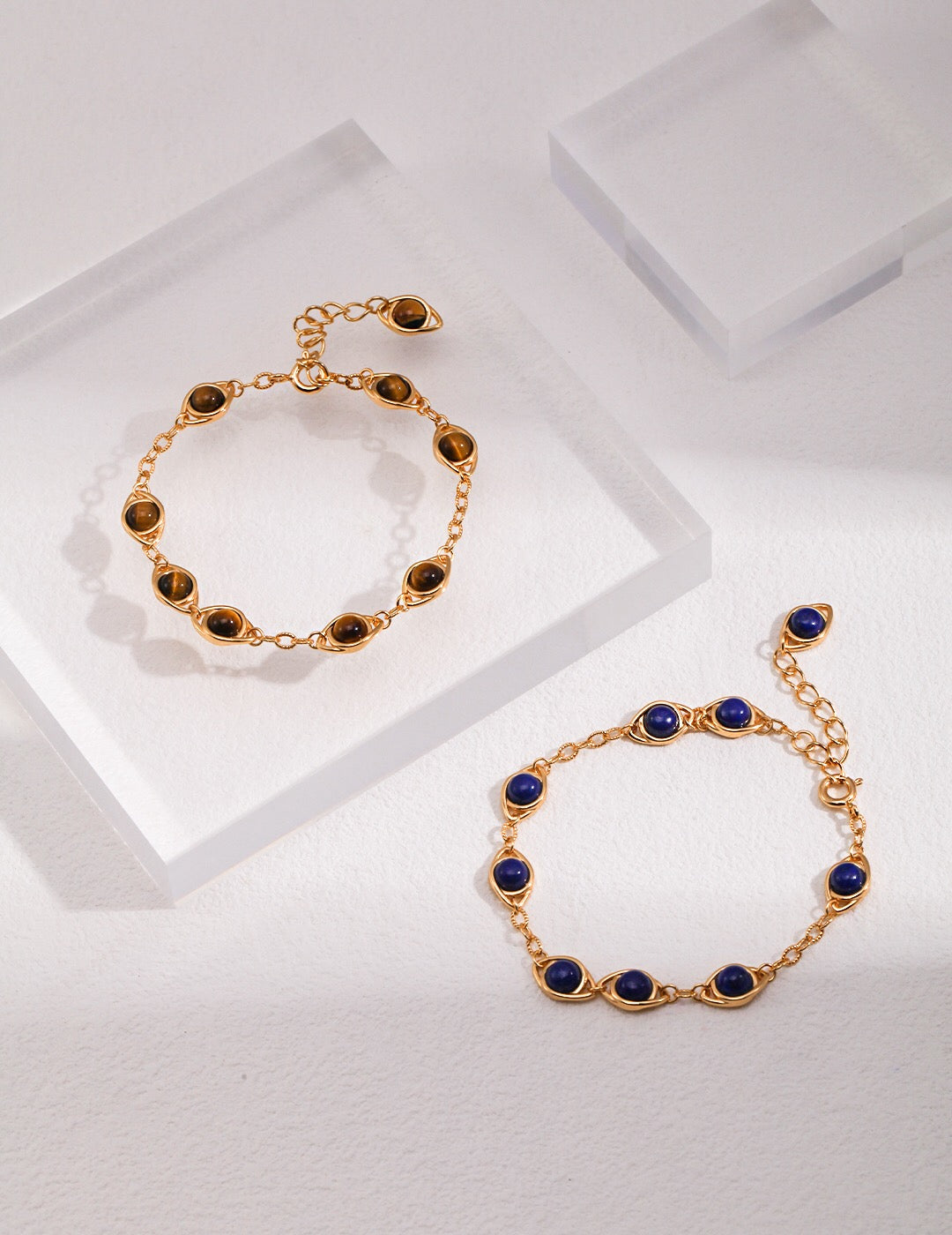 Lapis lazuli / Tigers Eye Stone Adjustable Bracelet