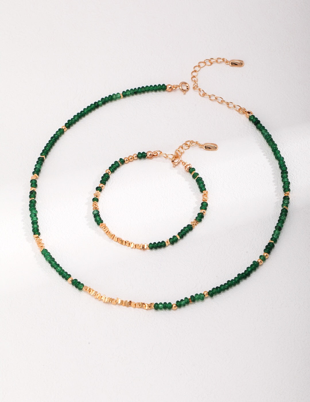 Synthetic Emerald Beaded Necklace