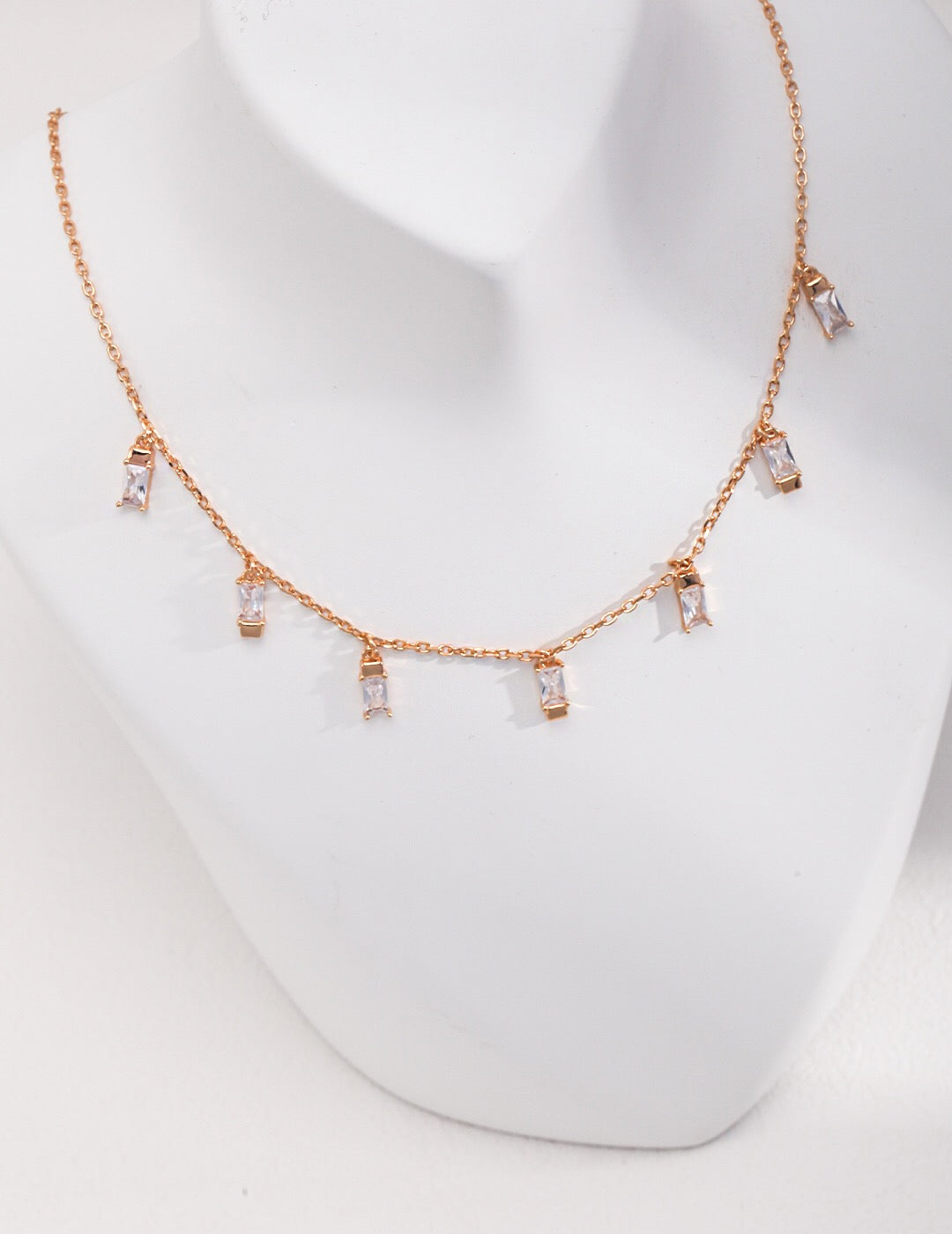 Rectangular Zircon Shape Necklace