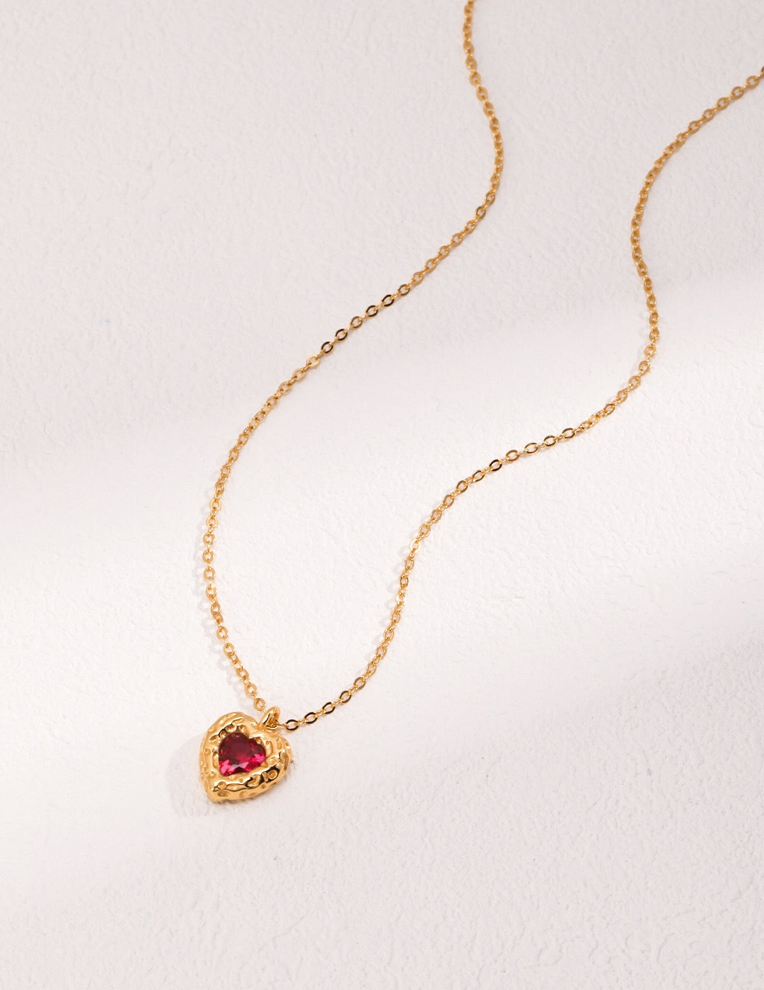 Red Steel Jade Love Zircon Necklace