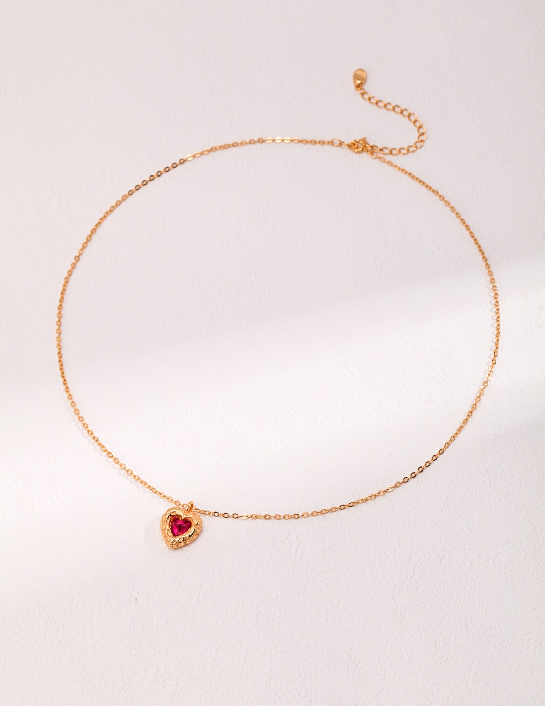 Red Steel Jade Love Zircon Necklace