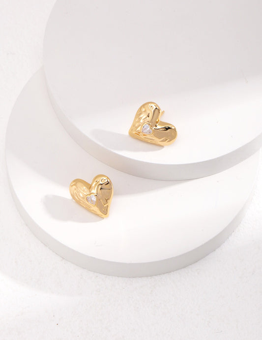 Love Heart Zircon Stud