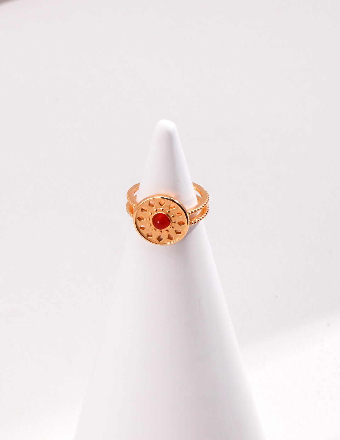 Classical Totem Red Agate Ring