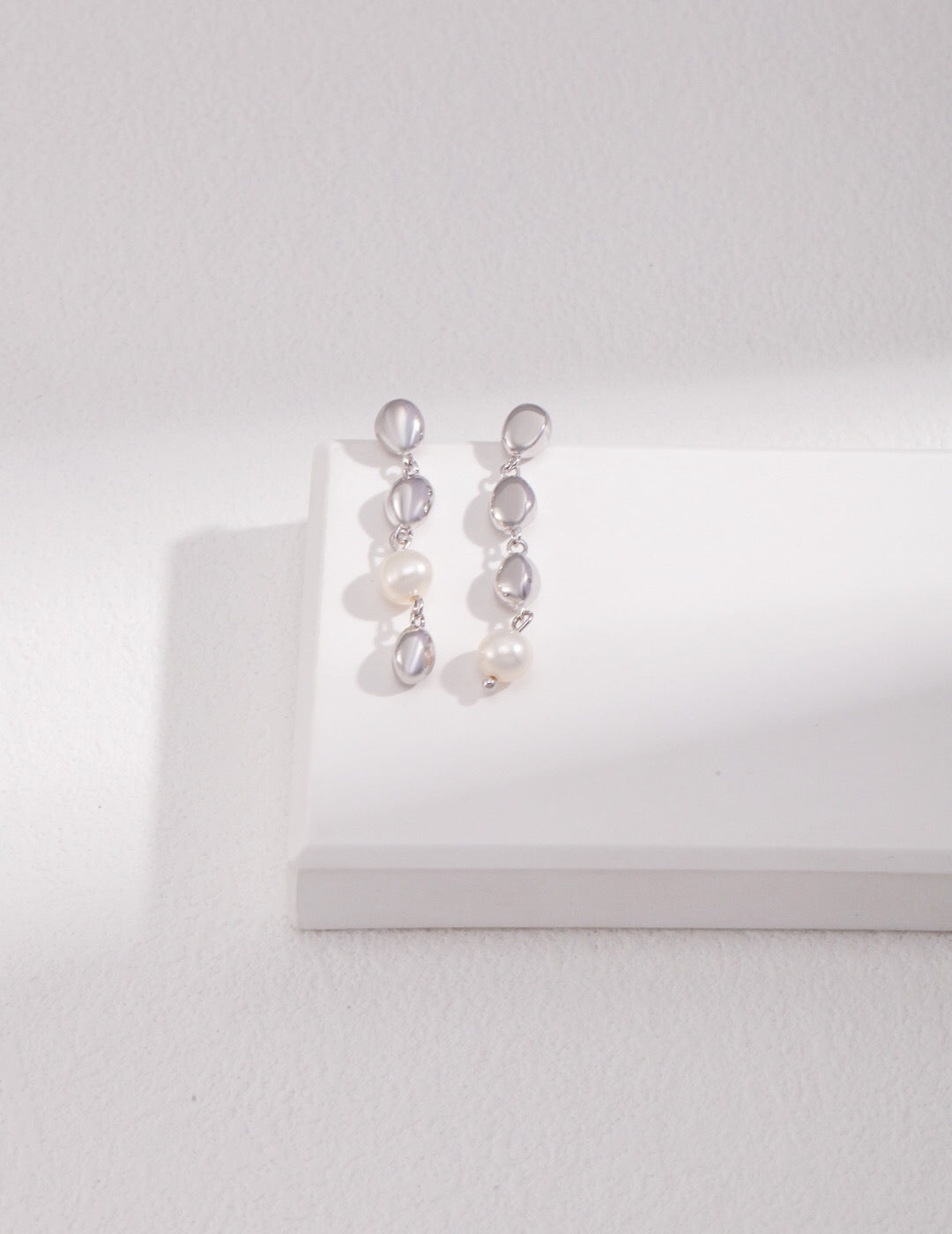 Bean And Pearl Cascade Earrings