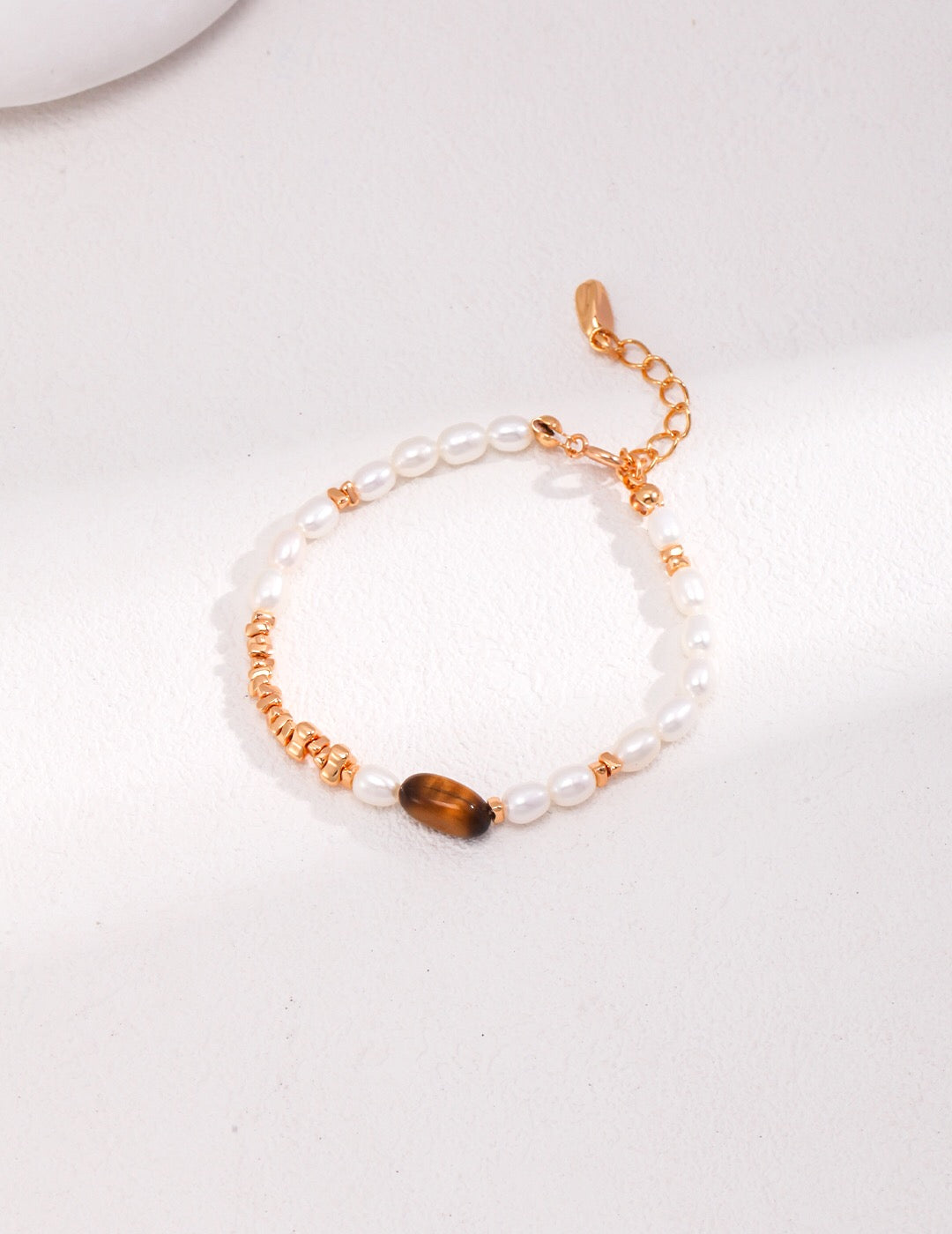 Tiger Eye Stone Pearl Bracelet