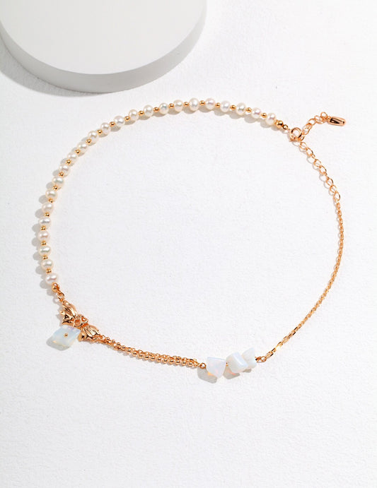 Irregular Design Opal Pearl Necklace