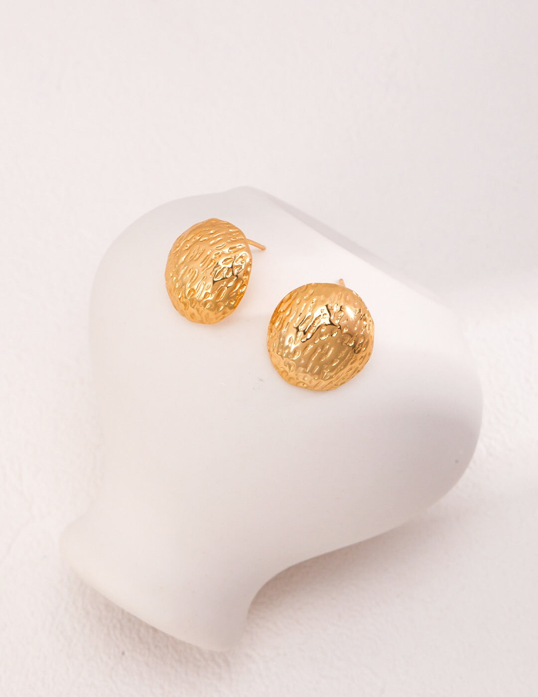 Hand-Carved Texture Round Stud