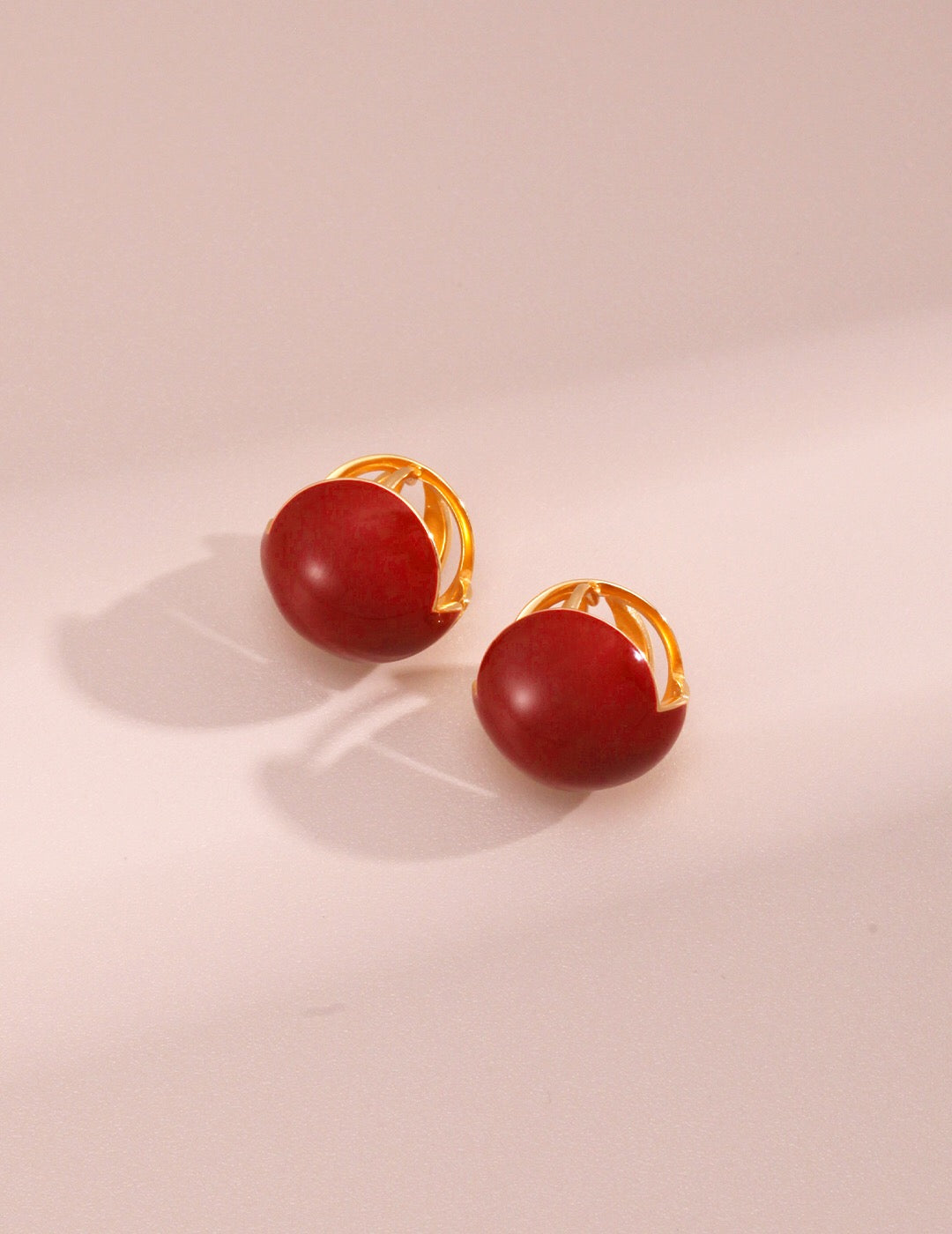 Red Cherry Enamel Glaze Earrings