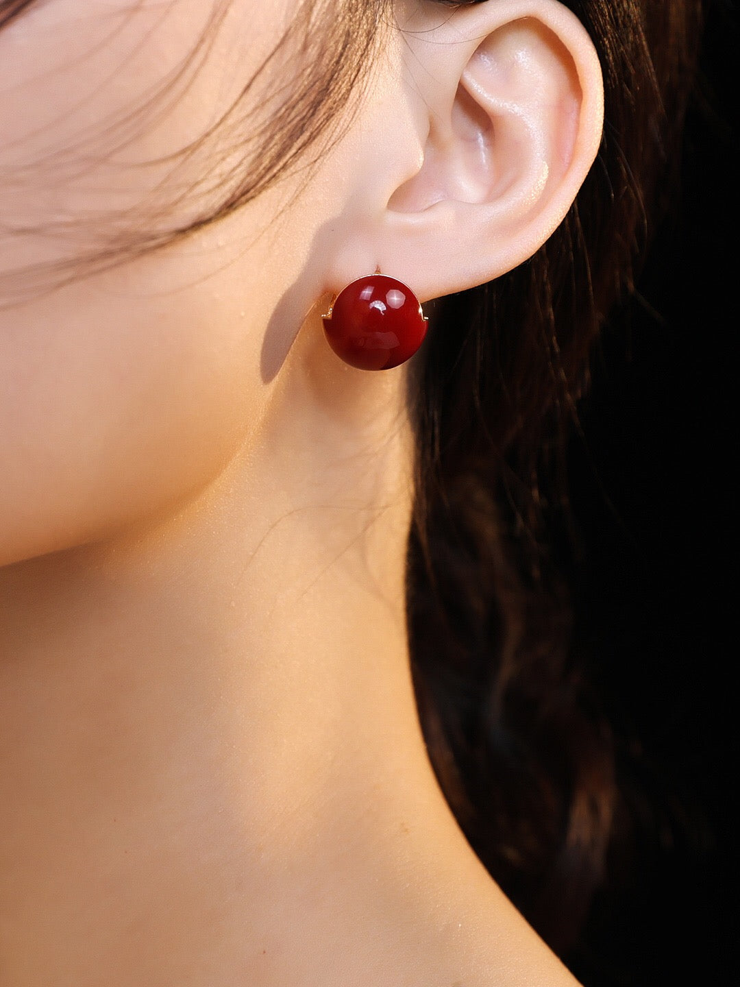 Red Cherry Enamel Glaze Earrings