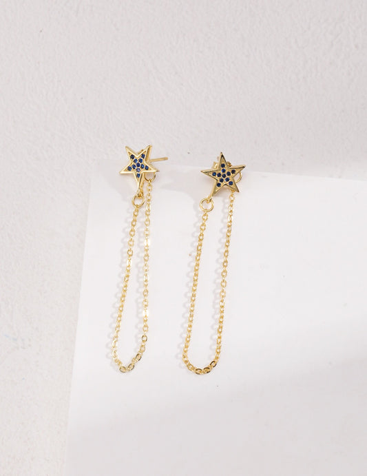 Star Dangle Threader Earrings