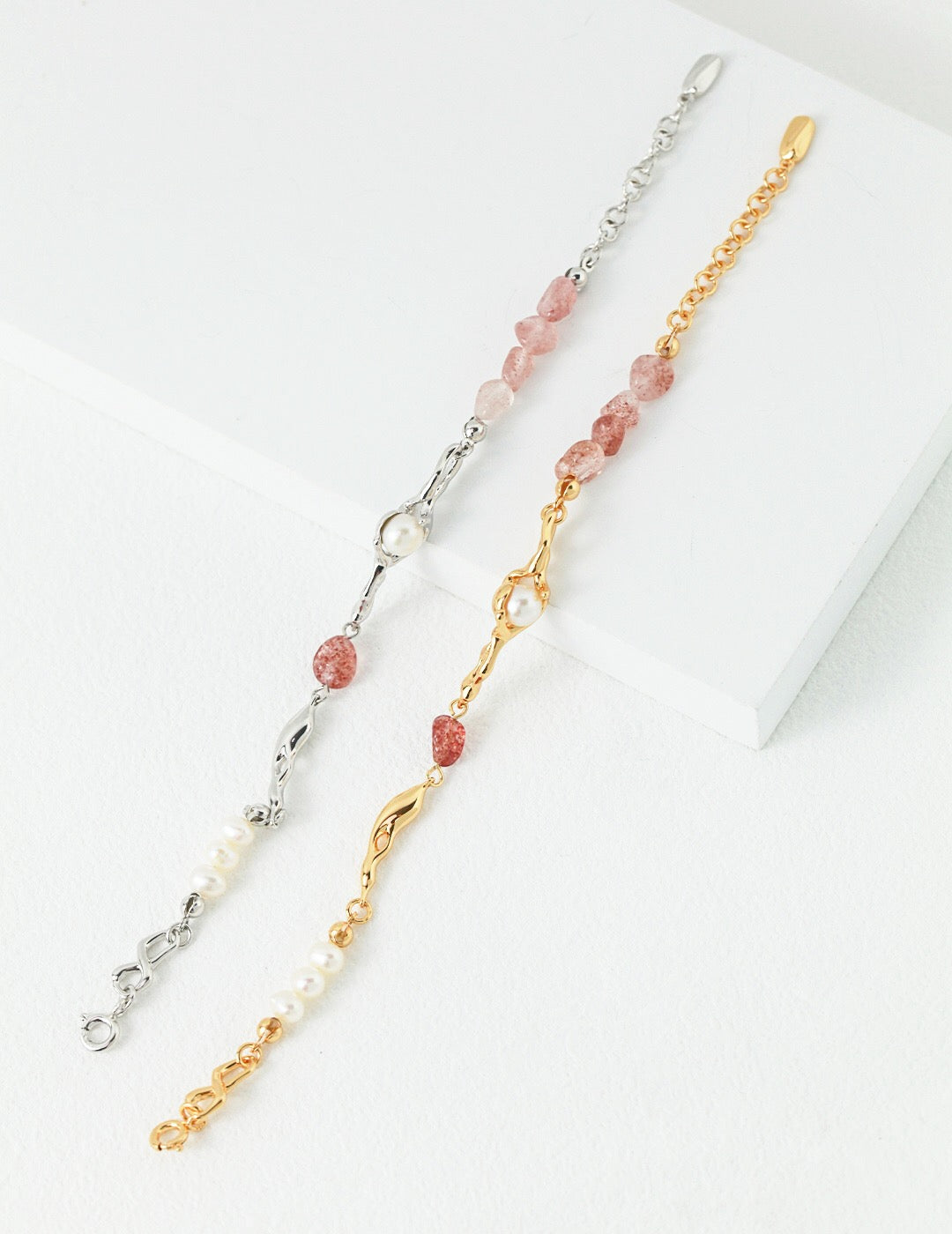 Strawberry Crystal Pearl Bracelet