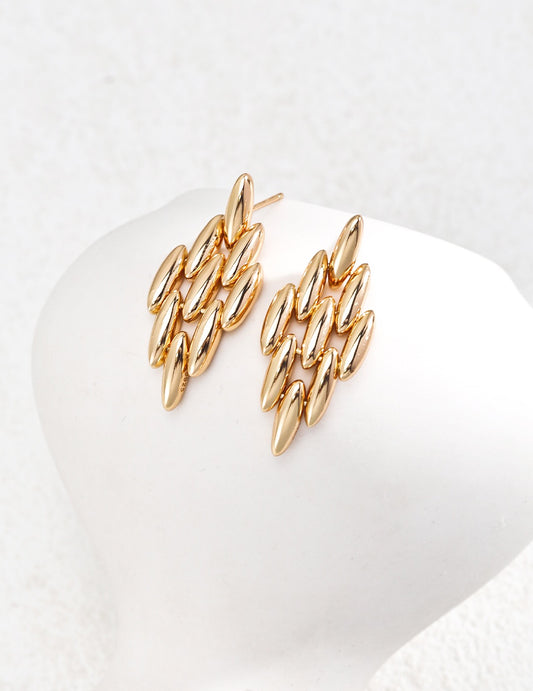 Oval Wheat Earrings