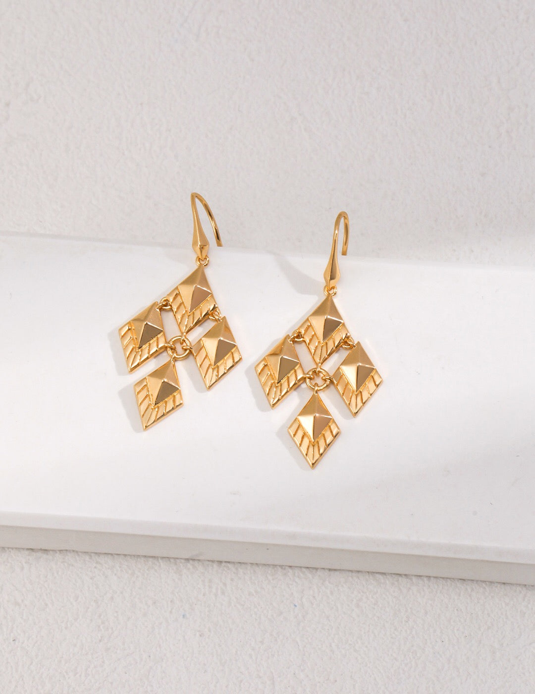 Rhombus Design Drop Earrings