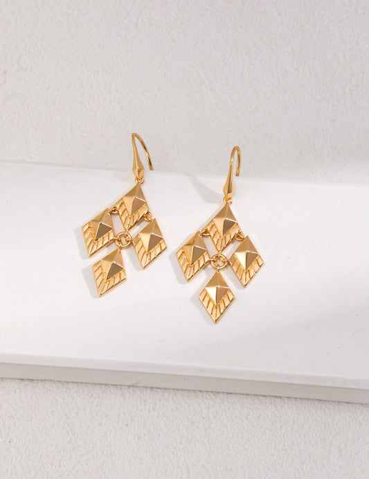 Rhombus Design Drop Earrings