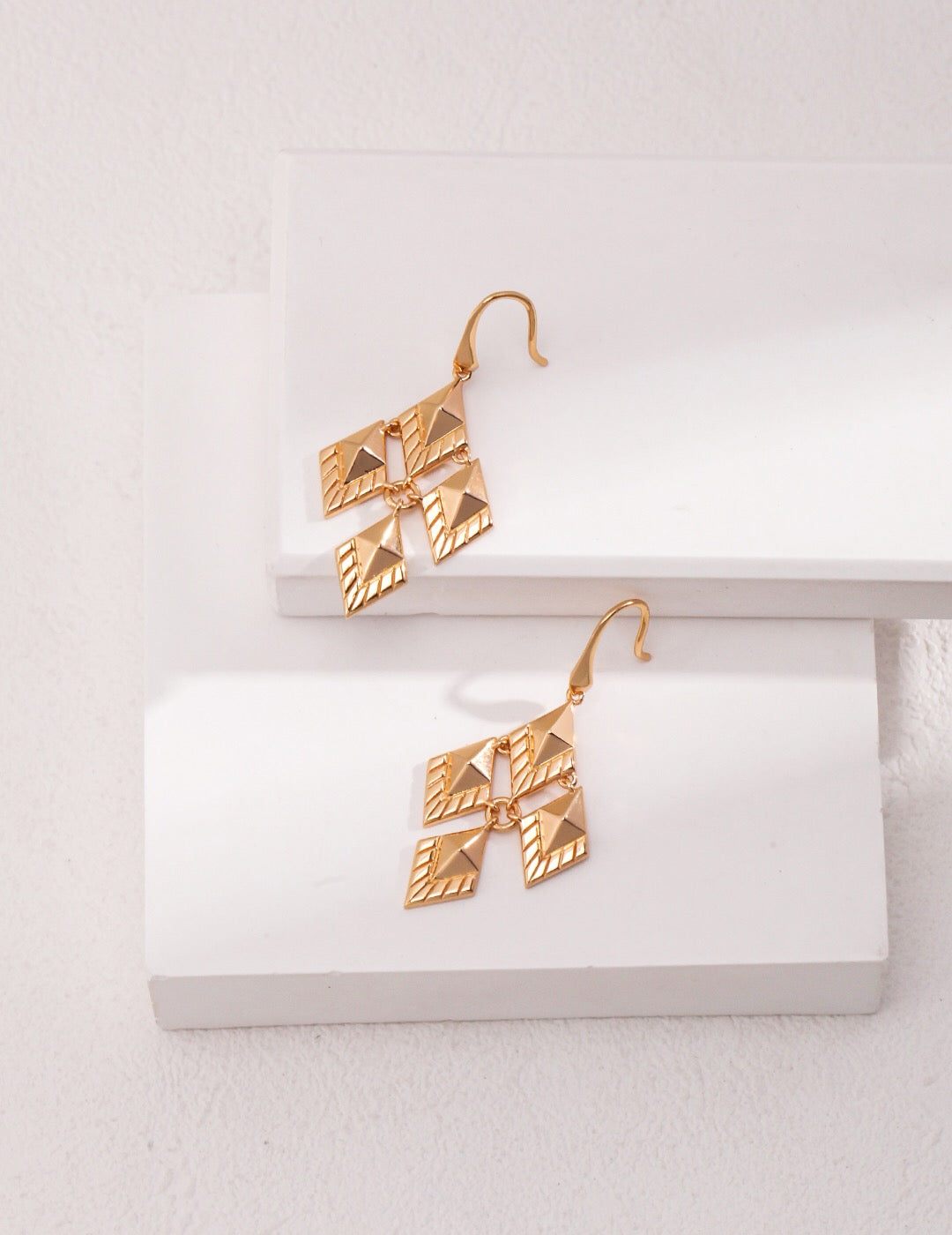 Rhombus Design Drop Earrings